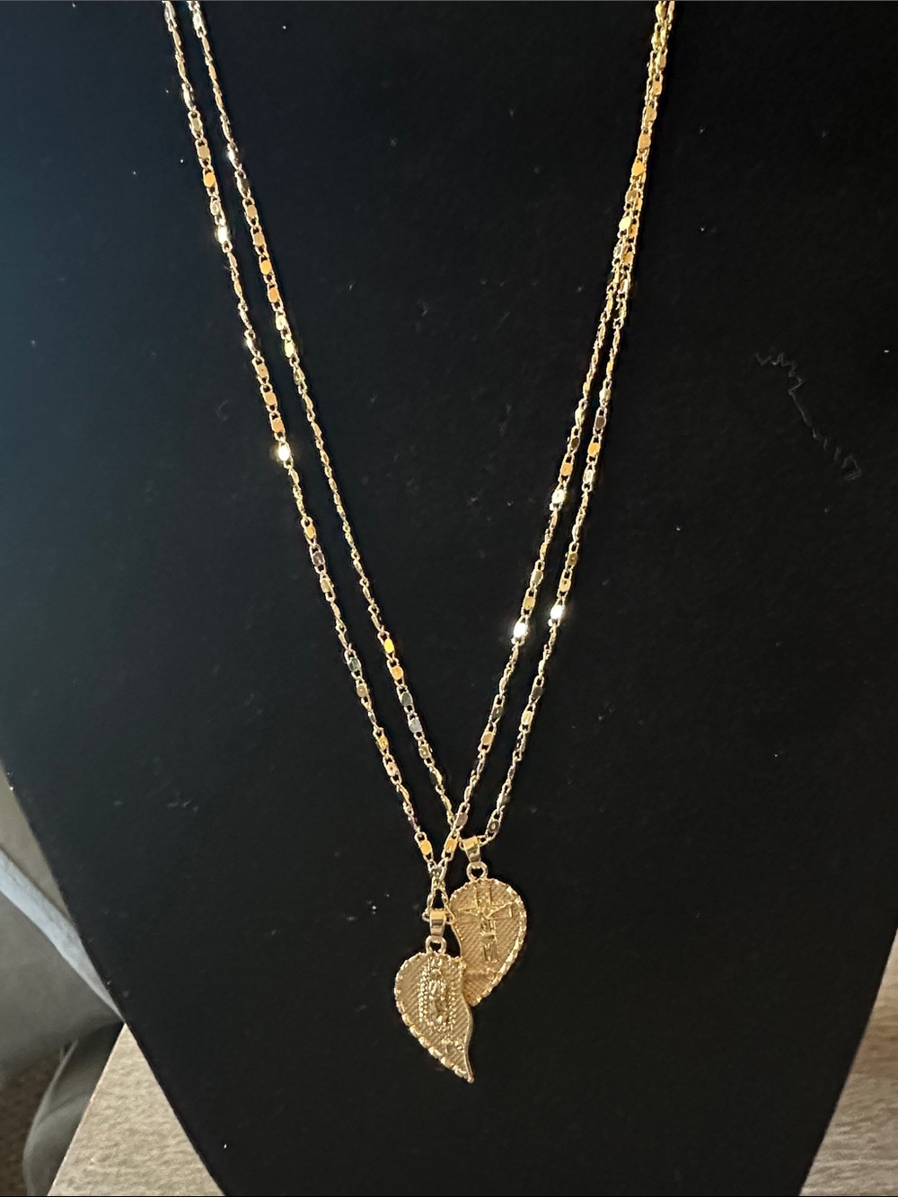 Gold Heart Pendant Religious  Necklaces (2)